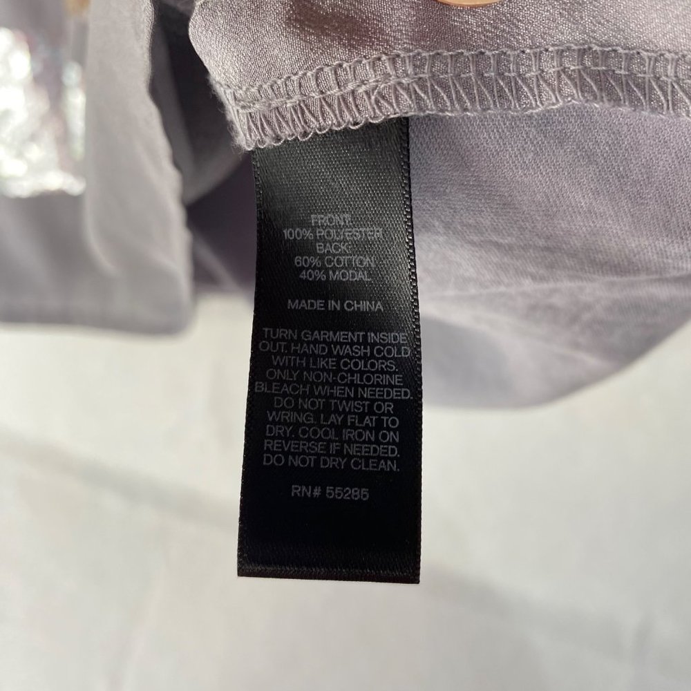 Express Grey Neutral Sequined Sleeveless Size Medium - Picture 6 of 11